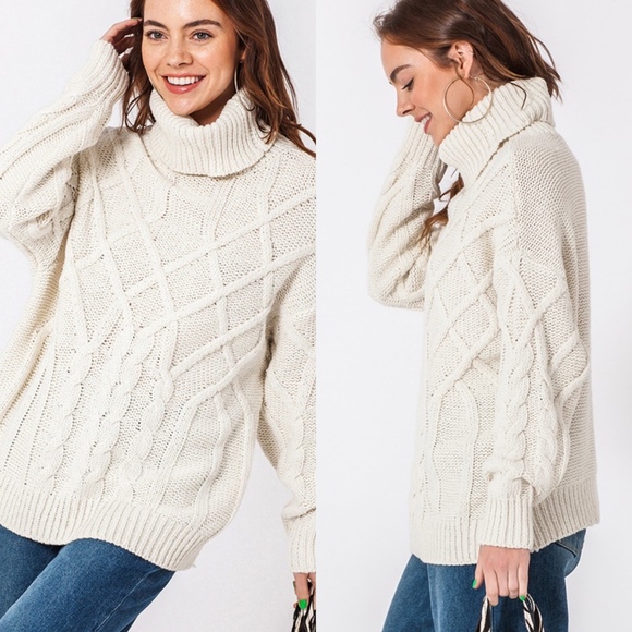 Sweaters - Last1️⃣Cable Knit Turtleneck Sweater Chunky Knit